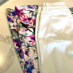 Stunning designer jeans white with detailed bottom